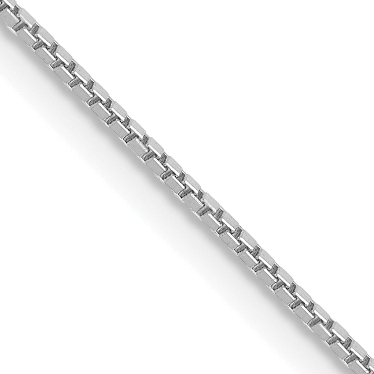 24 Inch 10K White Gold .9mm Box Chain Necklace