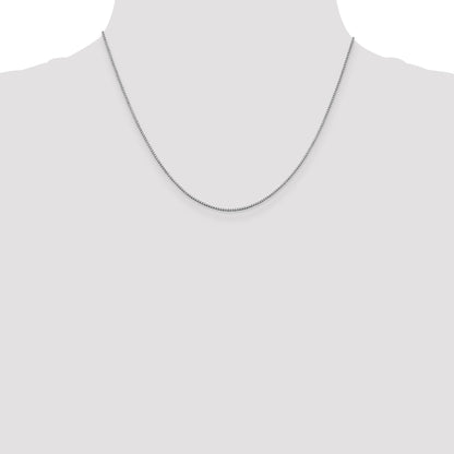 18 Inch 10K White Gold Wg .95mm Box Chain Necklace