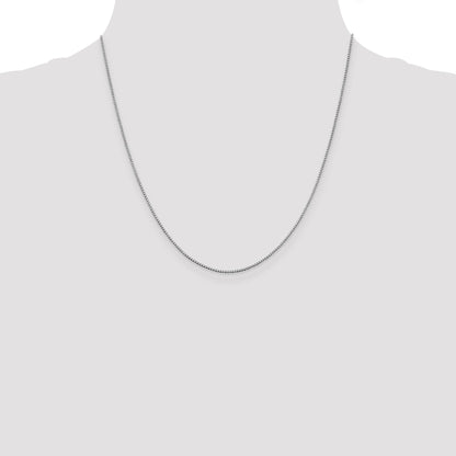 2 Inch 10K White Gold Wg .95mm Box Chain Necklace