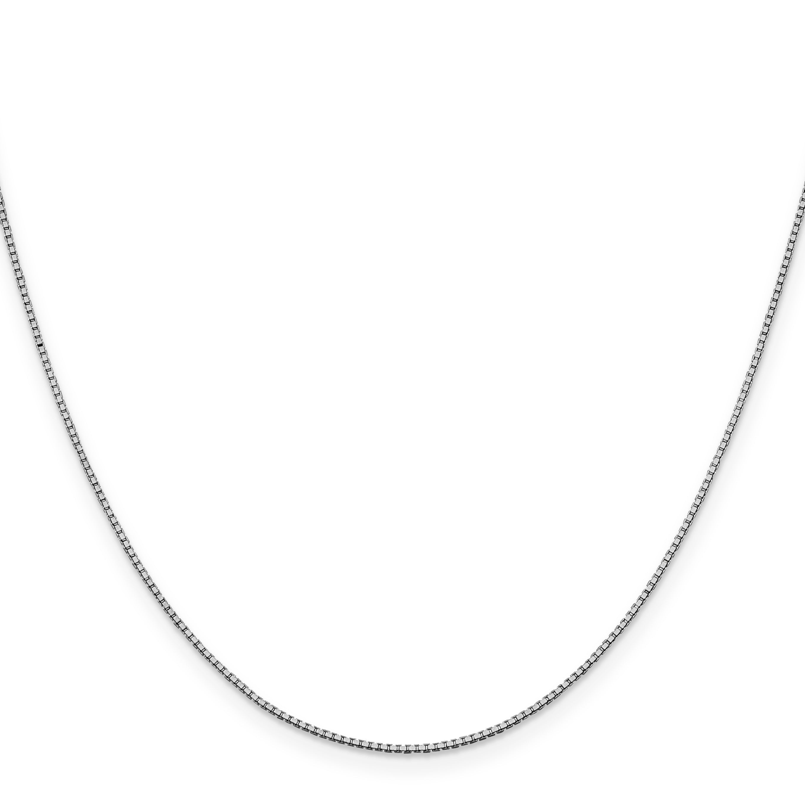 24 Inch 10K White Gold 1mm Box Chain Necklace