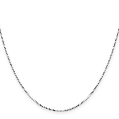 22 Inch 10K White Gold 1mm Box Chain Necklace