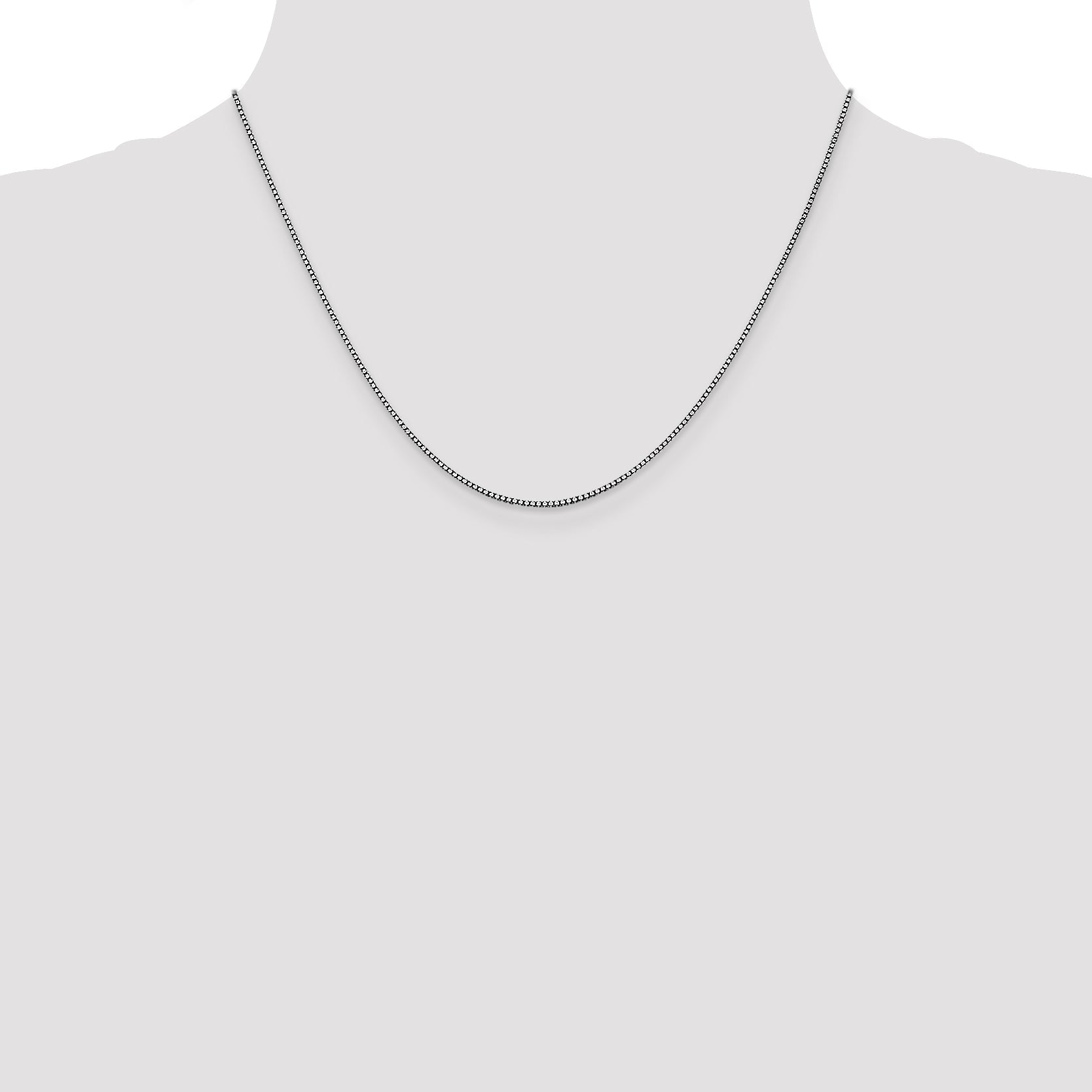 18 Inch 10K White Gold Wg 1.05mm Box Chain Necklace