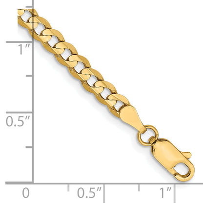 10K Yellow Gold 10K 3.8mm Open Concave Curb Chain