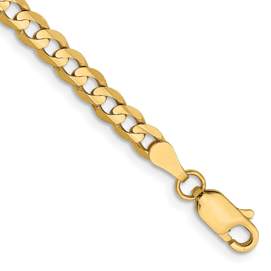 10K Yellow Gold 10K 3.8mm Open Concave Curb Chain
