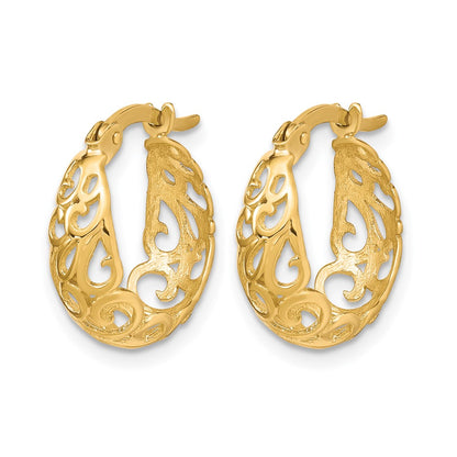 10K Yellow Gold Polished Hinged Hoop Earrings