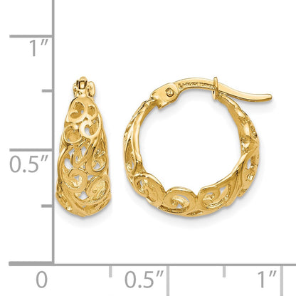 10K Yellow Gold Polished Hinged Hoop Earrings