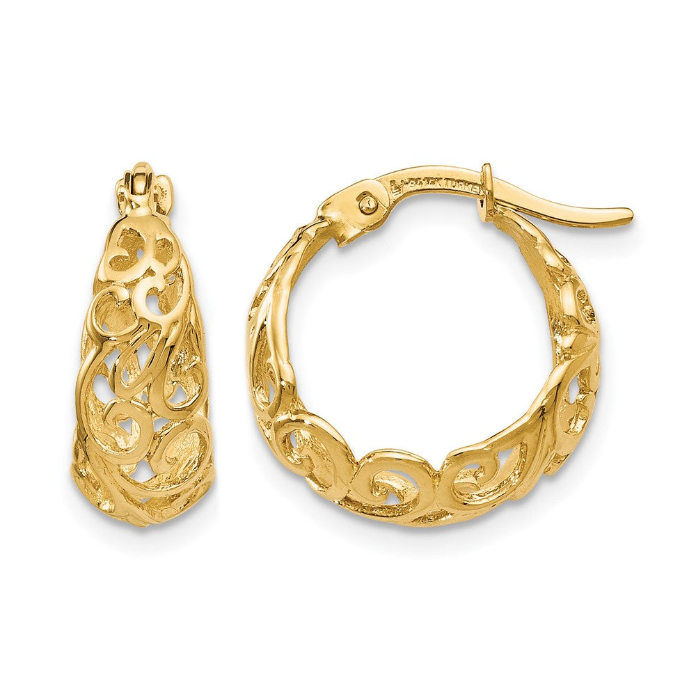 10K Yellow Gold Polished Hinged Hoop Earrings