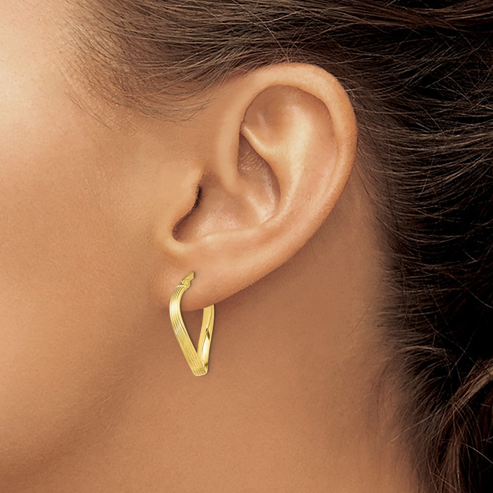 10K Yellow Gold Polished Hinged Hoop Earrings