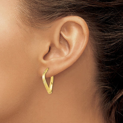 10K Yellow Gold Polished Hinged Hoop Earrings