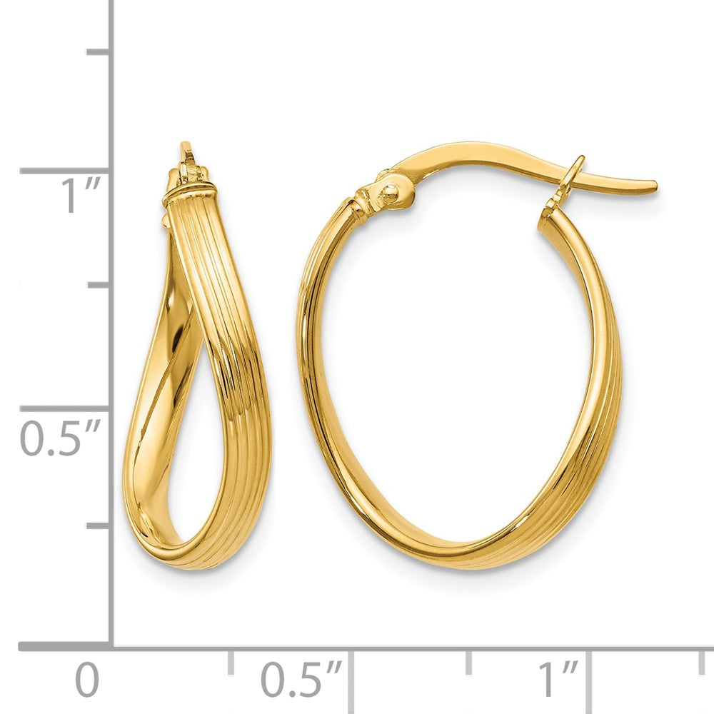 10K Yellow Gold Polished Hinged Hoop Earrings