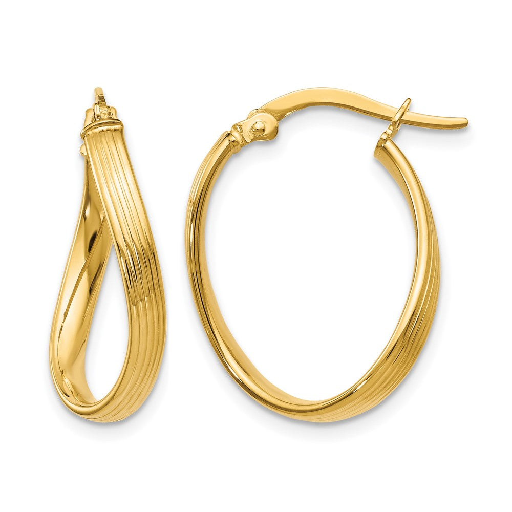 10K Yellow Gold Polished Hinged Hoop Earrings