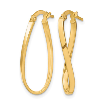 10K Yellow Gold Twist Hoop Earrings