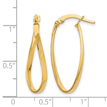 10K Yellow Gold Twist Hoop Earrings