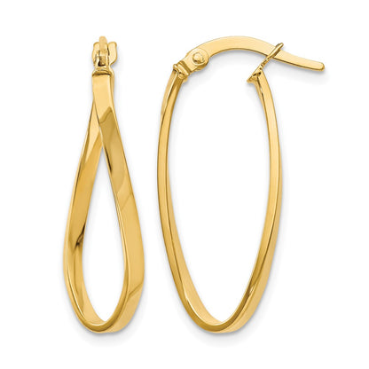 10K Yellow Gold Twist Hoop Earrings