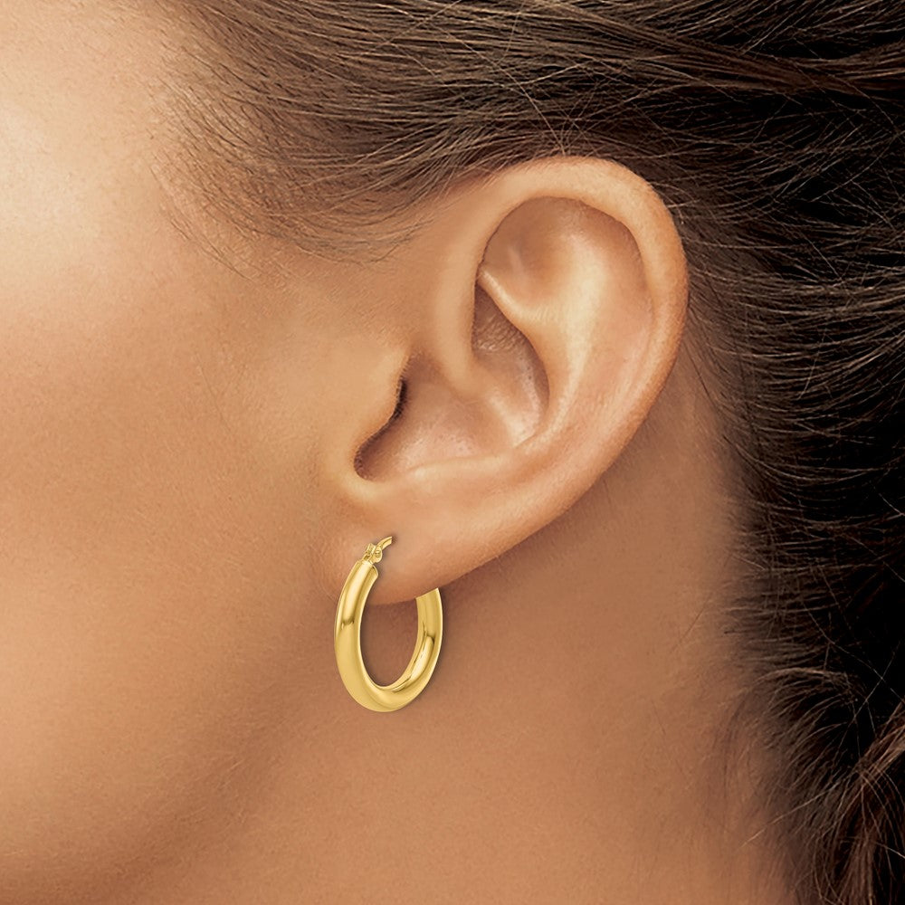 10K Yellow Gold Polished Hinged Hoop Earrings