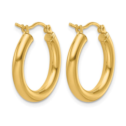 10K Yellow Gold Polished Hinged Hoop Earrings