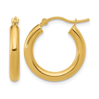 10K Yellow Gold Polished Hinged Hoop Earrings