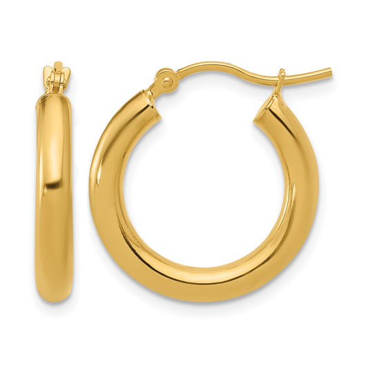 10K Yellow Gold Polished Hinged Hoop Earrings
