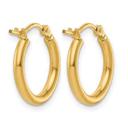10K Yellow Gold Polished Hinged Hoop Earrings