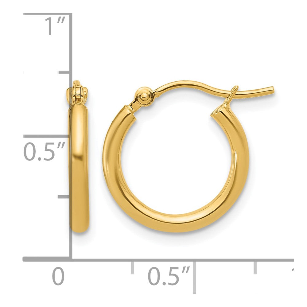 10K Yellow Gold Polished Hinged Hoop Earrings