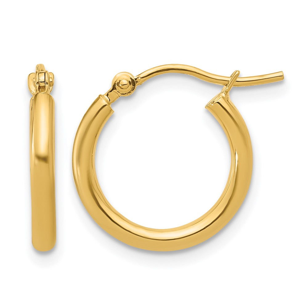 10K Yellow Gold Polished Hinged Hoop Earrings