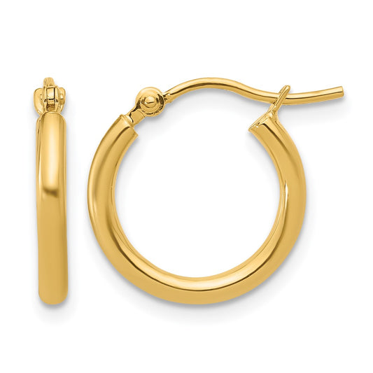 10K Yellow Gold Polished Hinged Hoop Earrings