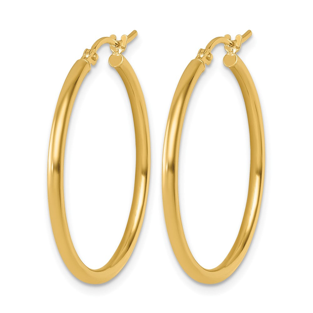 10K Yellow Gold Polished Hinged Hoop Earrings