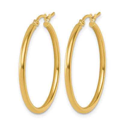 10K Yellow Gold Polished Hinged Hoop Earrings
