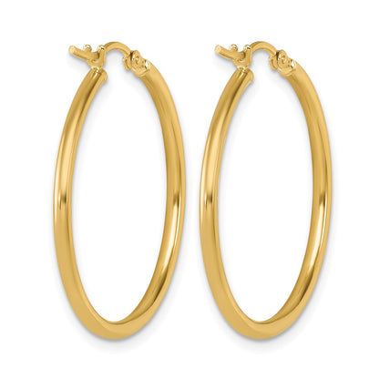 10K Yellow Gold Polished Hinged Hoop Earrings
