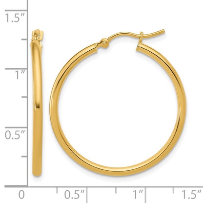 10K Yellow Gold Polished Hinged Hoop Earrings