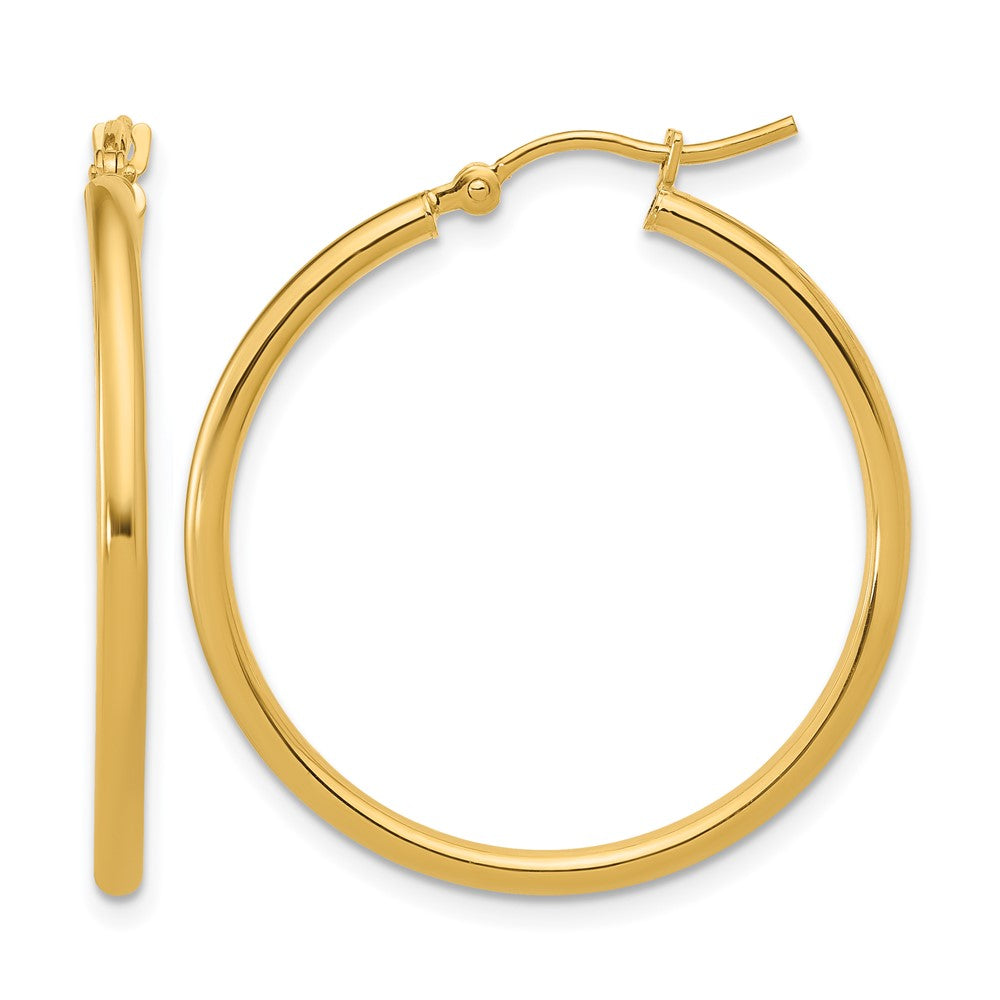10K Yellow Gold Polished Hinged Hoop Earrings