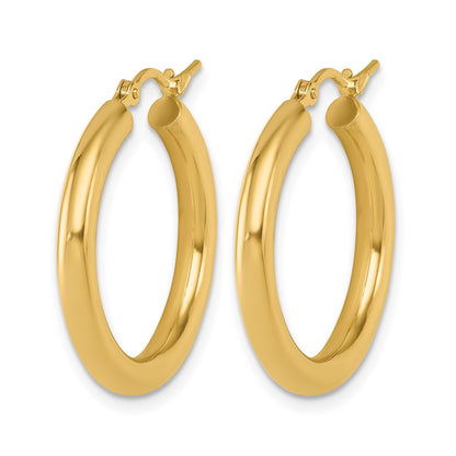 10K Yellow Gold Polished Hinged Hoop Earrings