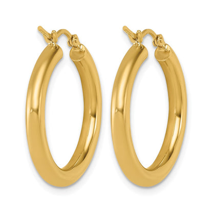 10K Yellow Gold Polished Hinged Hoop Earrings