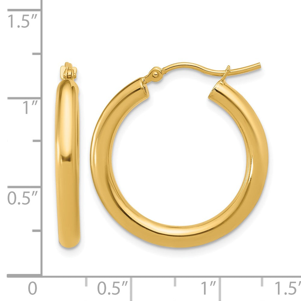 10K Yellow Gold Polished Hinged Hoop Earrings