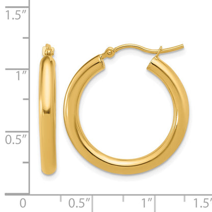 10K Yellow Gold Polished Hinged Hoop Earrings