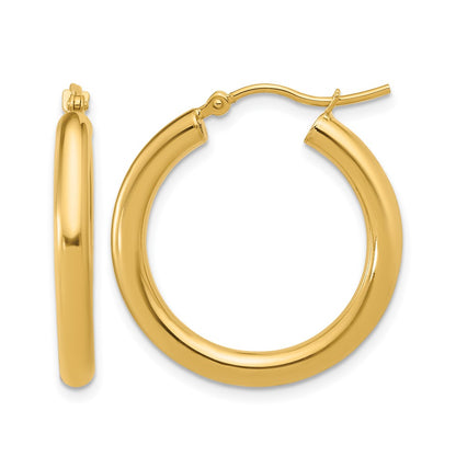 10K Yellow Gold Polished Hinged Hoop Earrings