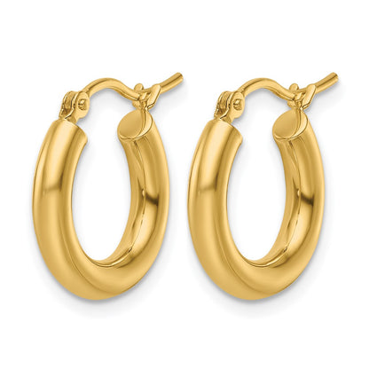 10K Yellow Gold Polished Hinged Hoop Earrings
