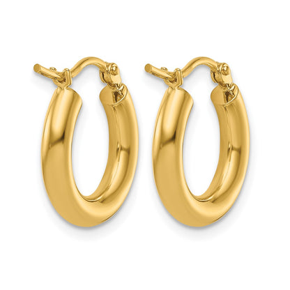 10K Yellow Gold Polished Hinged Hoop Earrings