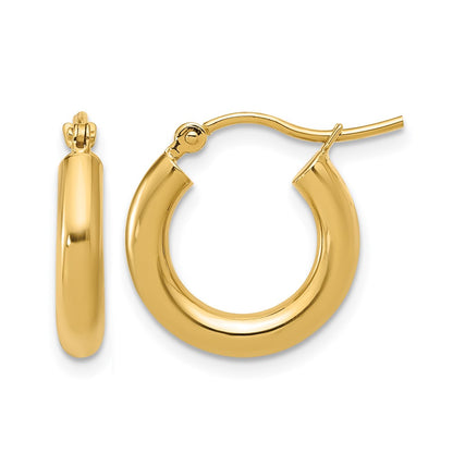 10K Yellow Gold Polished Hinged Hoop Earrings