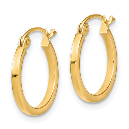 10K Yellow Gold Polished Hinged Hoop Earrings