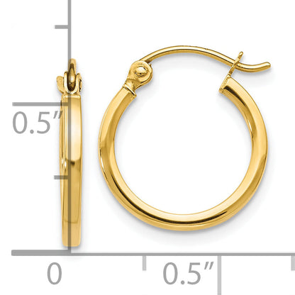 10K Yellow Gold Polished Hinged Hoop Earrings