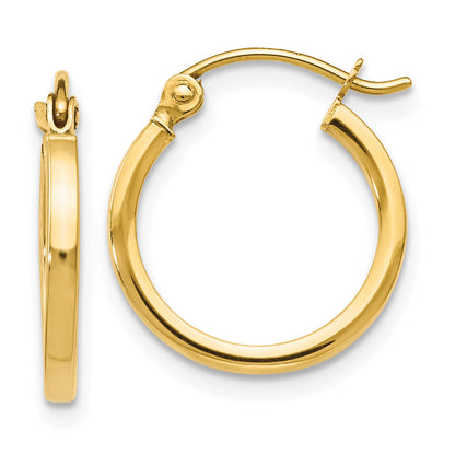 10K Yellow Gold Polished Hinged Hoop Earrings