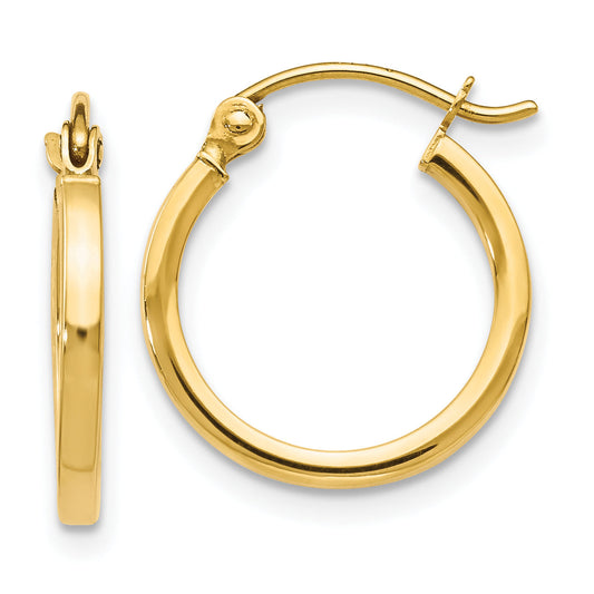 10K Yellow Gold Polished Hinged Hoop Earrings
