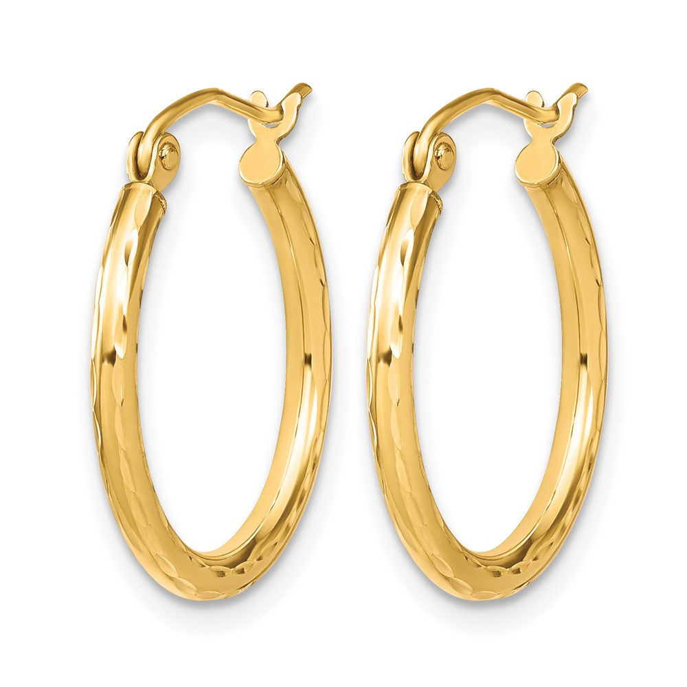 10K Yellow Gold Textured Hinged Hoop Earrings