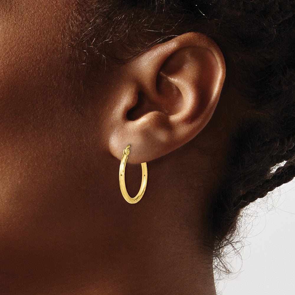 10K Yellow Gold Textured Hinged Hoop Earrings