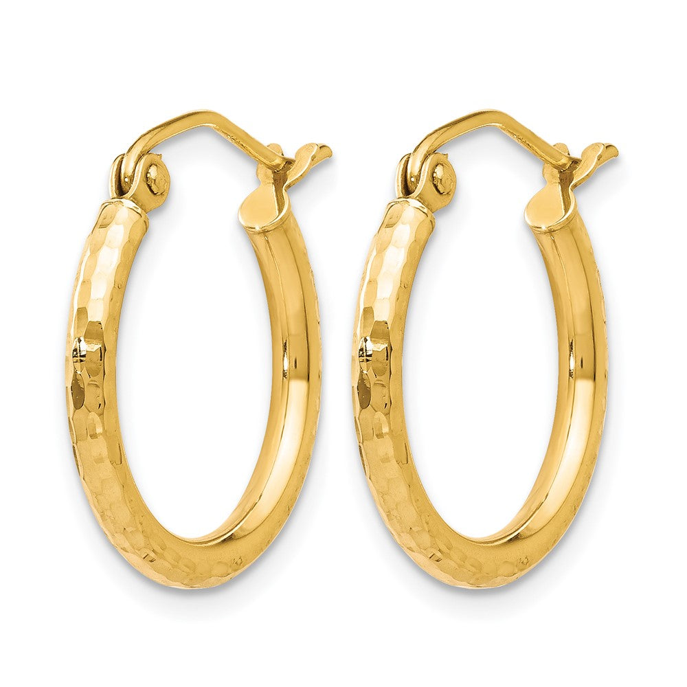 10K Yellow Gold D/C Hinged Hoop Earrings