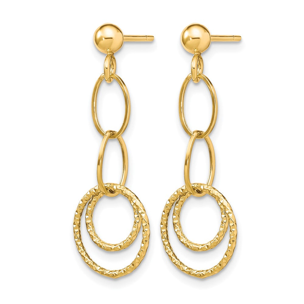 10K Yellow Gold Post Dangle Earrings