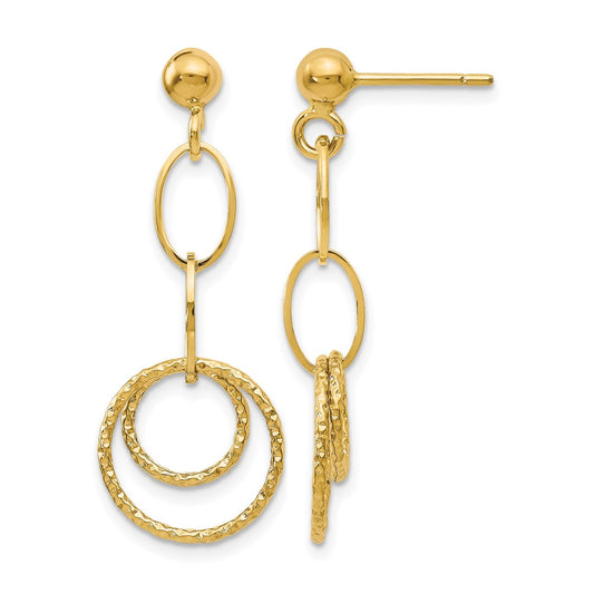 10K Yellow Gold Post Dangle Earrings