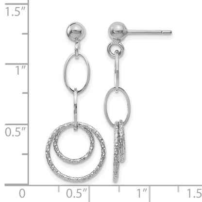 10K White Gold Post Dangle Earrings