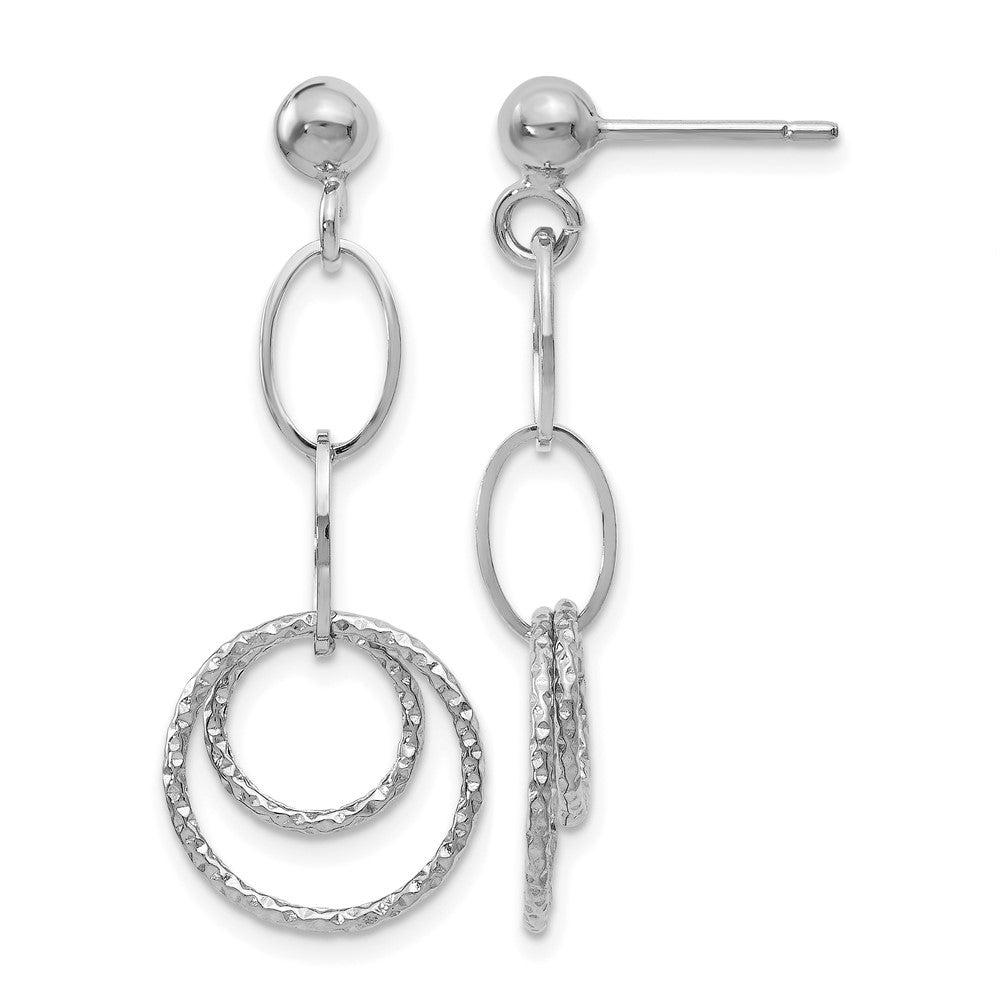 10K White Gold Post Dangle Earrings